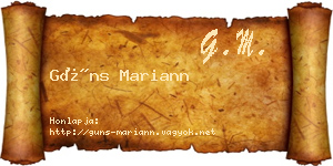 Güns Mariann névjegykártya