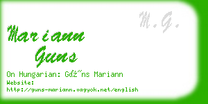 mariann guns business card